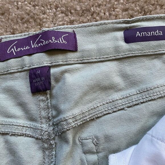 Khaki green Gloria Vanderbilt Amanda Jeans size 14 - Picture 3 of 7